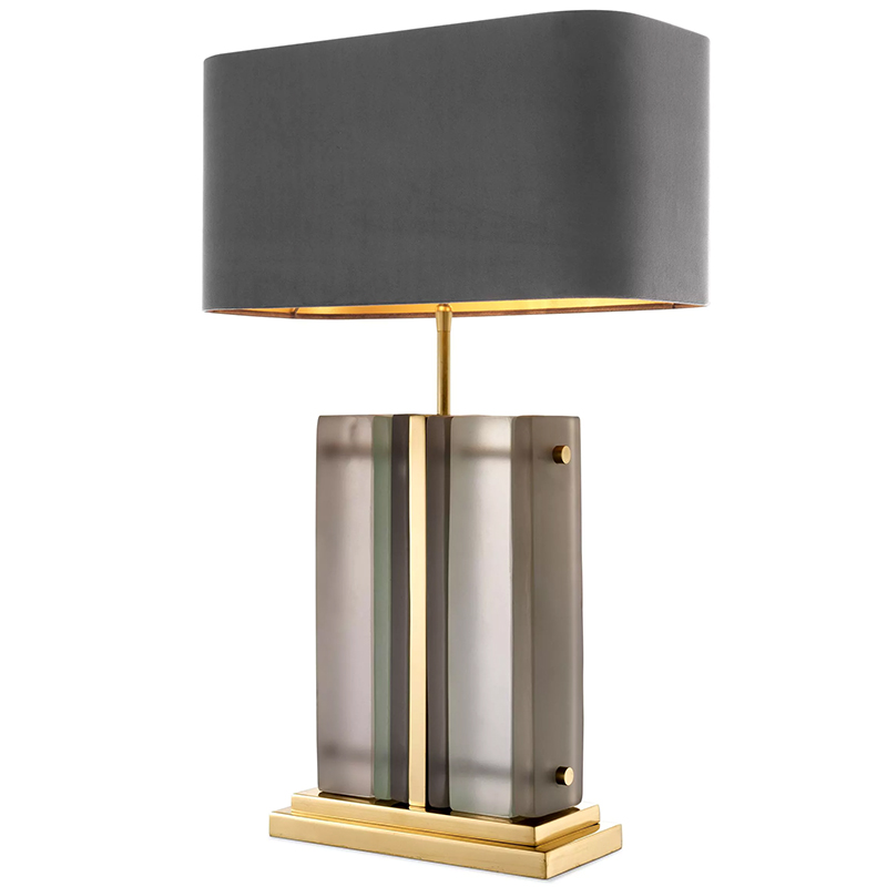 Настольная лампа Eichholtz Table Lamp Solana Brass Стекло Смок Латунь Серый в Перми | Loft Concept 