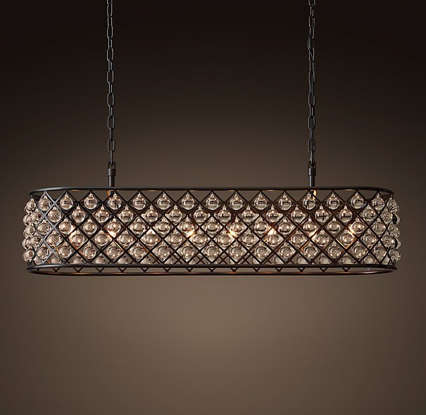 Люстра RH Spencer Rectangular Chandelier 120 Черный в Перми | Loft Concept 