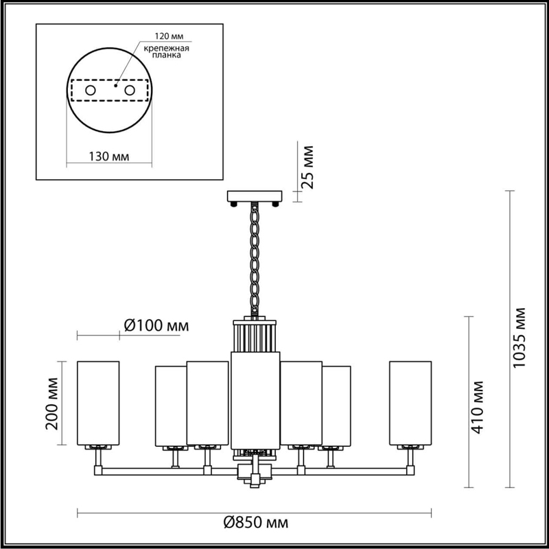 Люстра Pillars на 10 ламп в Перми