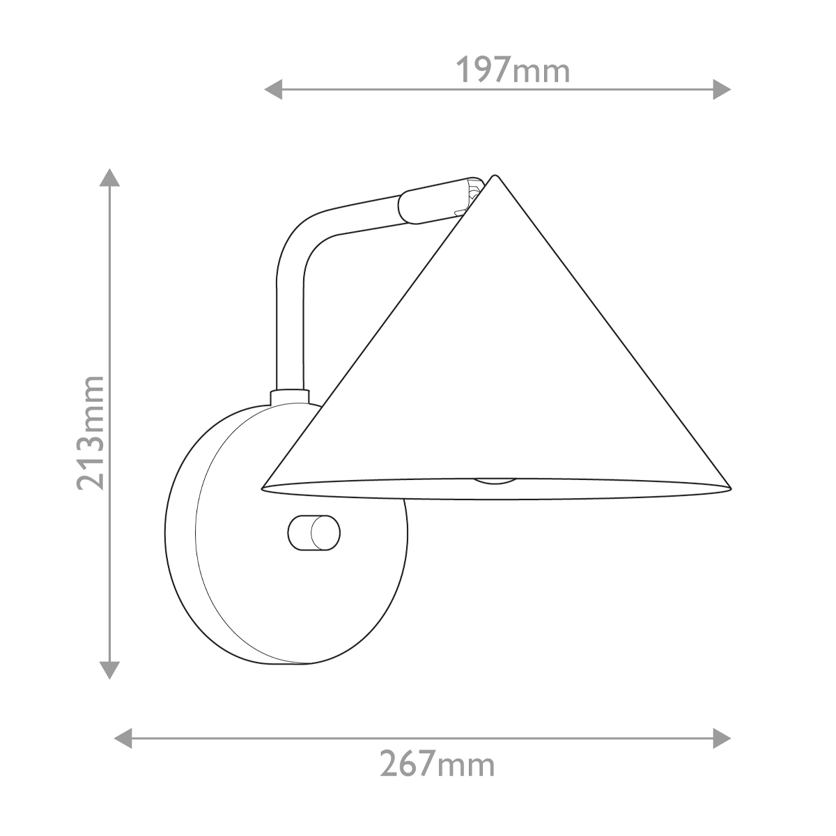 Бра с широким конусным плафоном с золотистой внутренней стороной Alora Mood в Перми