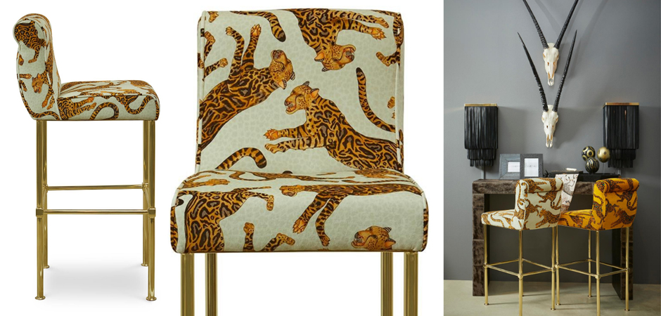 Барный Стул Сафари с орнаментом Kings Stone Bar Stool Барный Стул Сафари с орнаментом Kings Stone Bar Stool - Loft-Concept в Перми