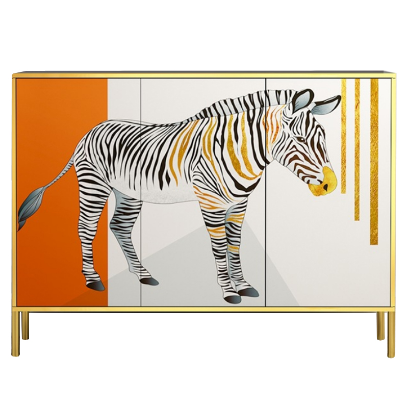 Комод Зебра Chest of drawers Zebra ivory ( слоновая кость ) Оранжевый Латунь в Перми | Loft Concept 