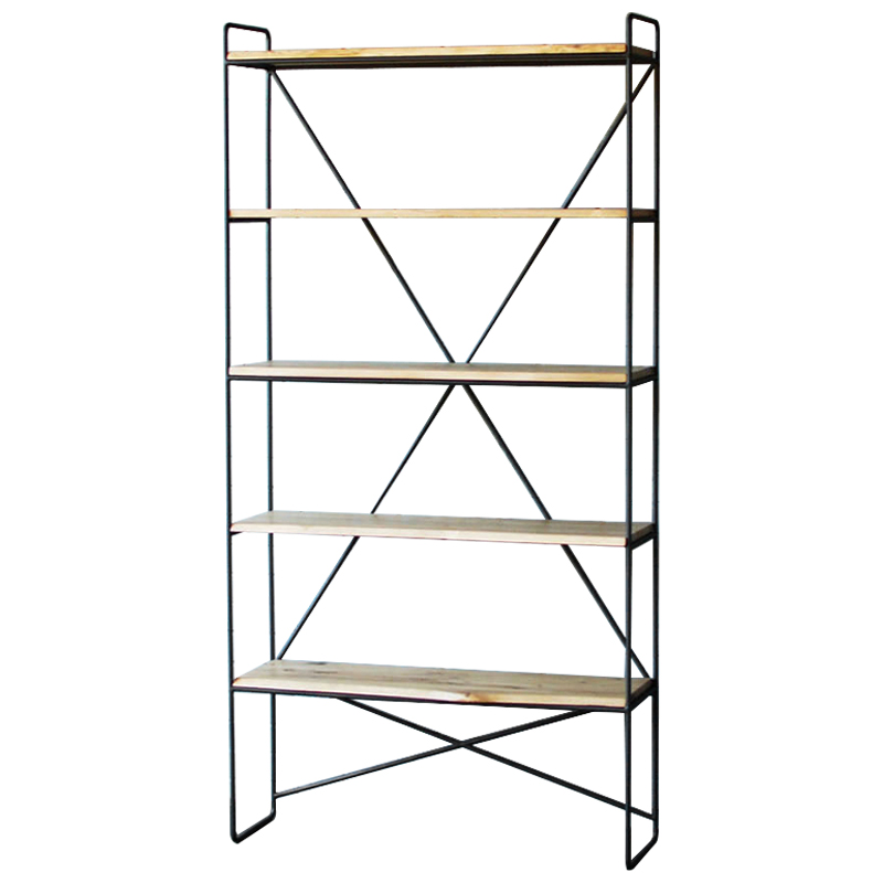 Стеллаж Hart Industrial Metal Rust Rack Черный Древесина в Перми | Loft Concept 