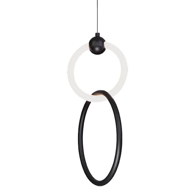 Подвесной светильник double RING LIGHT Черный Белый в Перми | Loft Concept 