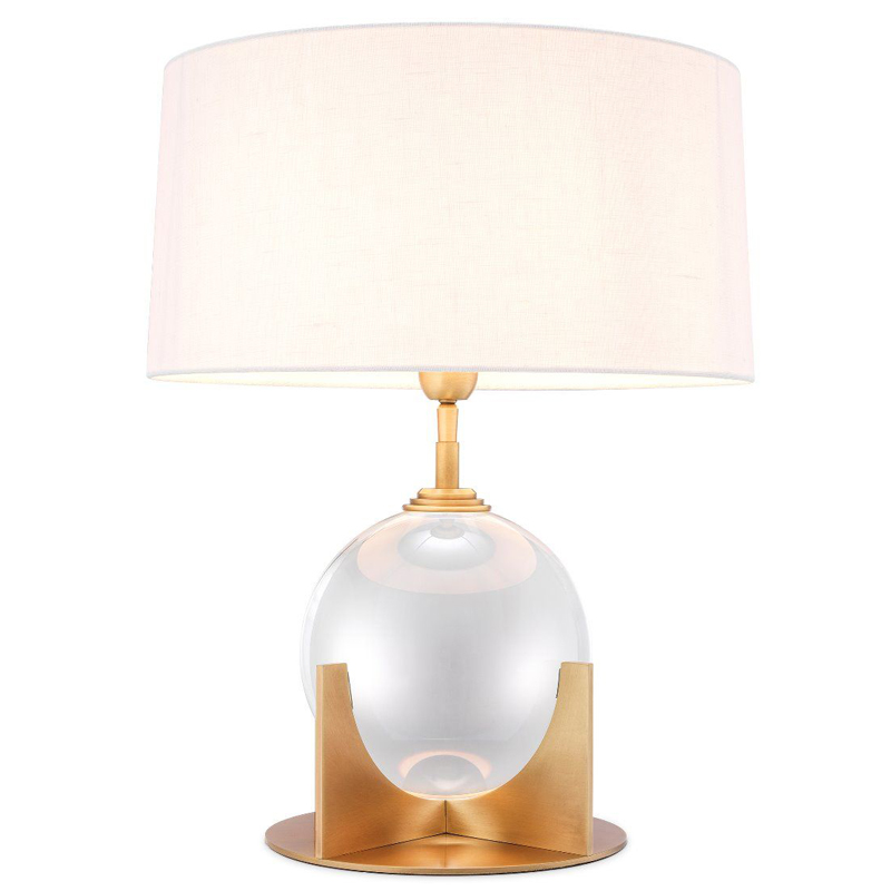 Настольная лампа Eichholtz Table Lamp Fontelina Латунь Античная полированная Прозрачный Белый в Перми | Loft Concept 