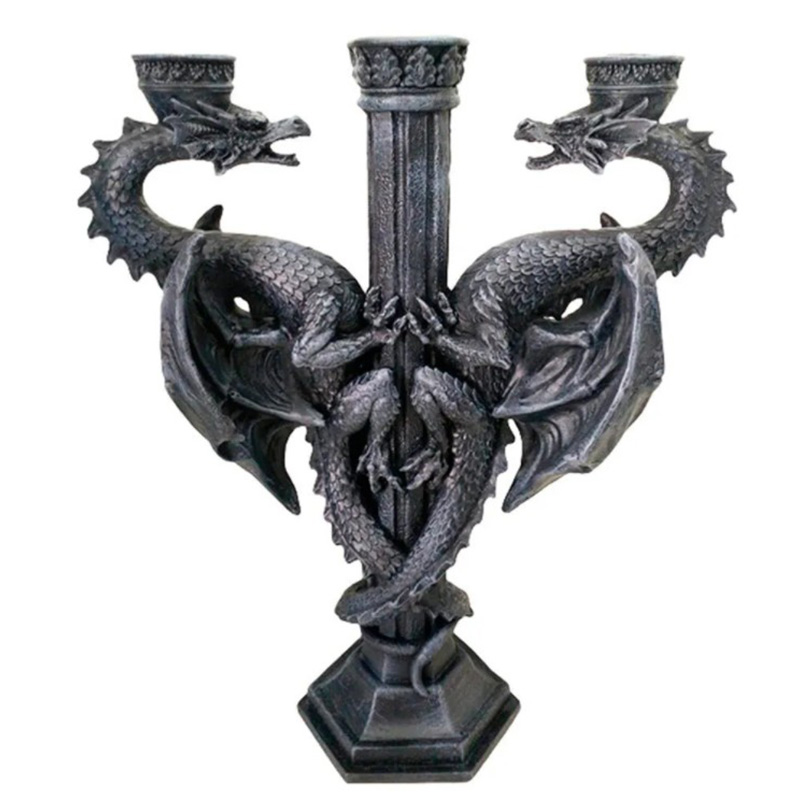 Подсвечник Two Dragons Candlestick Черный в Перми | Loft Concept 