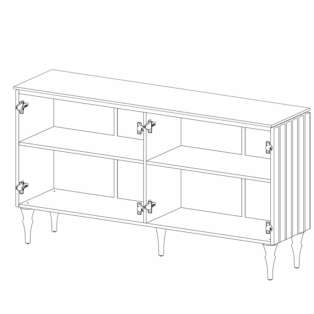 Консоль четырёхдверная с белым рельефным фасадом Expanses of Beauty в Перми