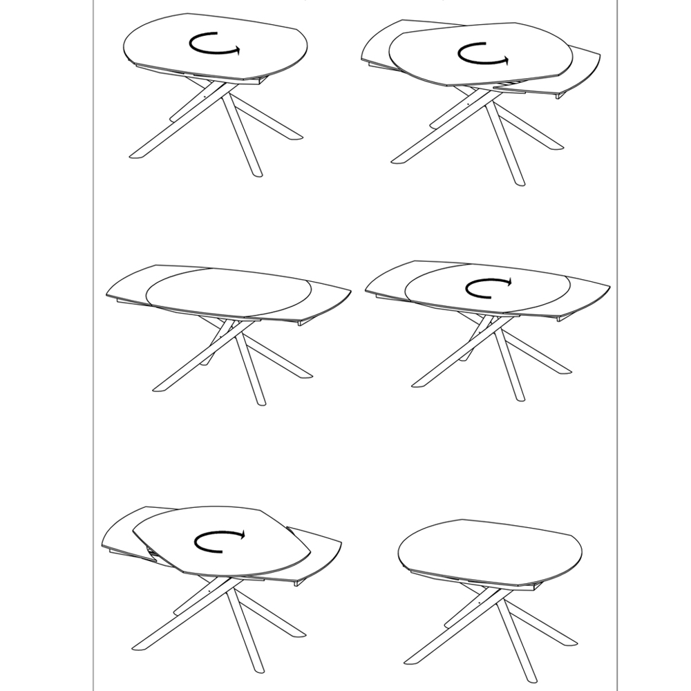 Стол обеденный раскладной круглый Folding Ceramic Table в Перми