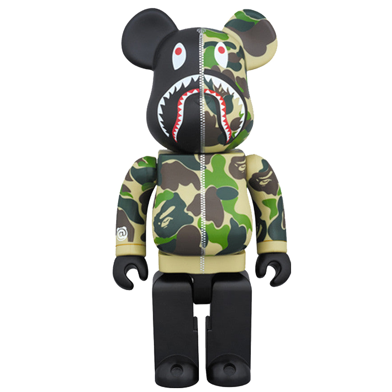 Статуэтка Bearbrick Camo Shark Зеленый Черный в Перми | Loft Concept 