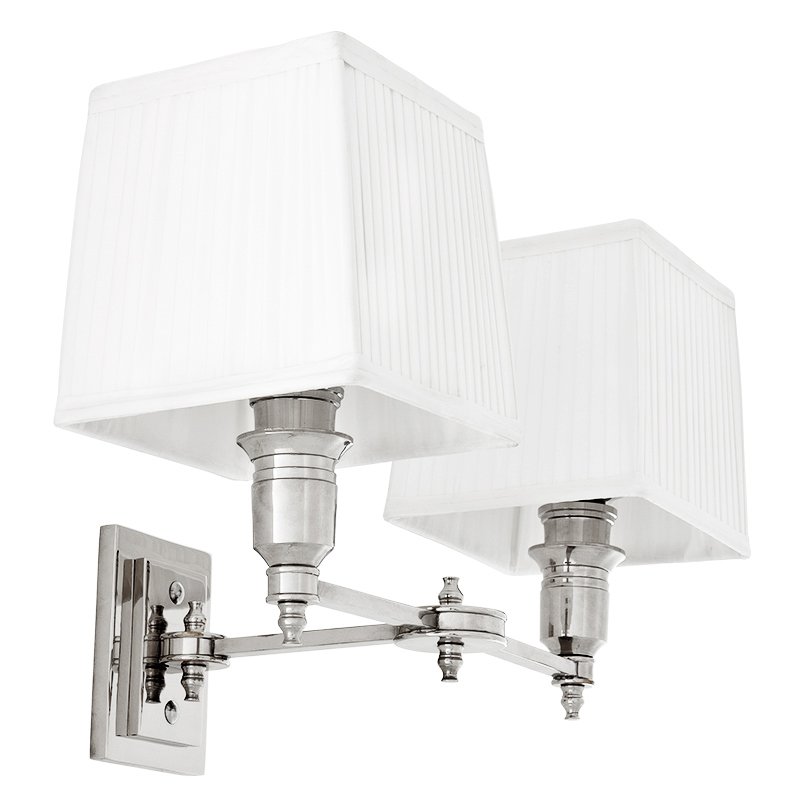 Бра Wall Lamp Lexington Double Nickel+White Никель Белый в Перми | Loft Concept 