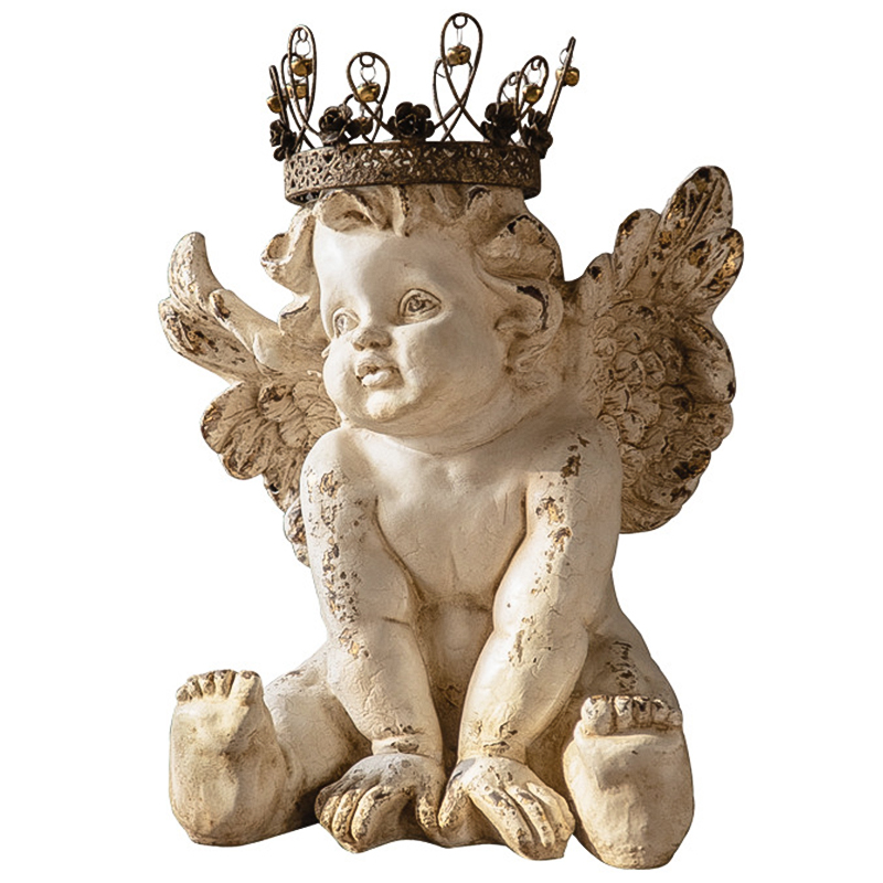 Статуэтка Angel Crown Provence Statuette Бежевый Коричневый винтаж в Перми | Loft Concept 