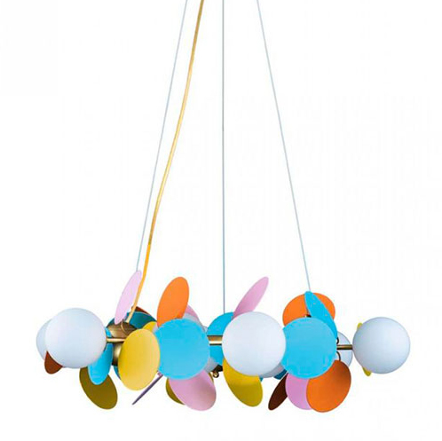 Люстра MATISSE Chandelier circle multicolor диаметр 70 Мульти Золотой в Перми | Loft Concept 