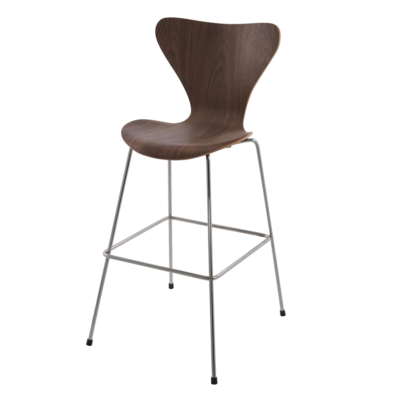 Барный стул Series 7 Bar Stool Орех Нержавеющая сталь в Перми | Loft Concept 