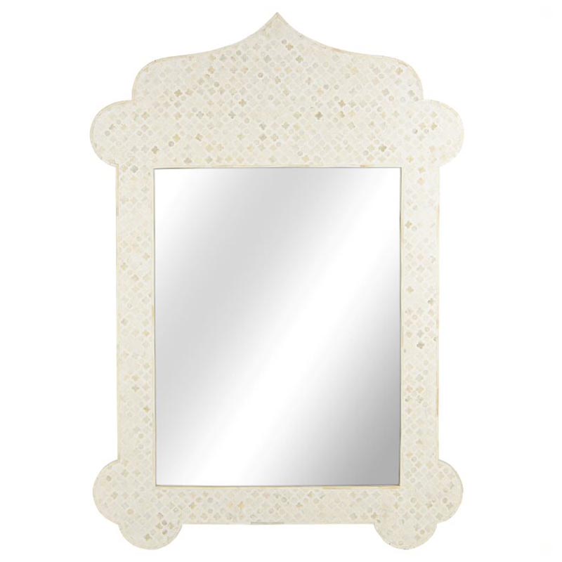 Зеркало Bone Inlay Dome Mirror beige Бежевый в Перми | Loft Concept 