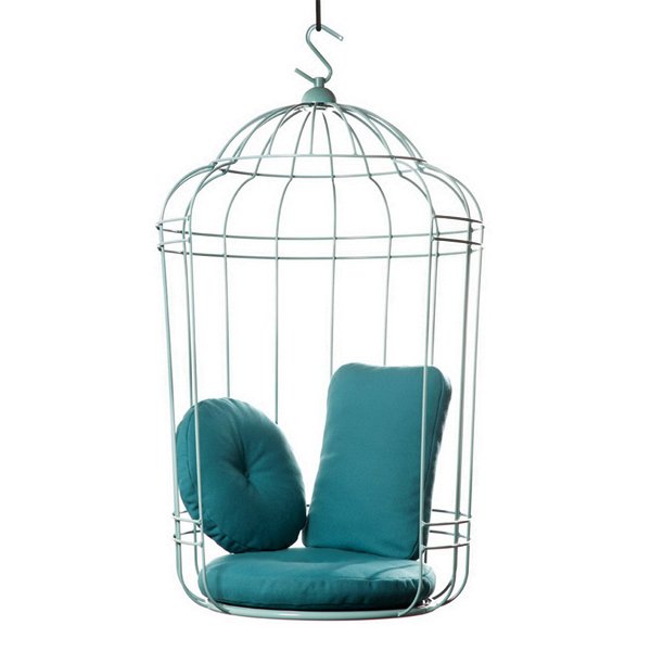 Подвесное кресло "клетка" Swing chair Cage Тёмный циан Дымчатая Роза Серый Терракотовый Желтый в Перми | Loft Concept 