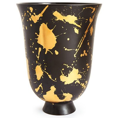 Ваза Futura Drip Urn Jonathan Adler Черный Золотой в Перми | Loft Concept 