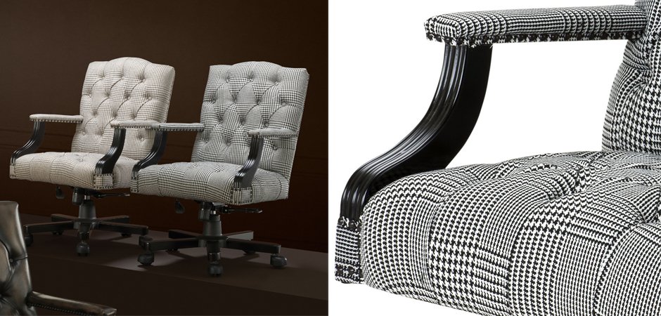Офисное кресло Eichholtz Desk Chair Burchell black & white Офисное кресло Eichholtz Desk Chair Burchell black & white - Loft-Concept в Перми