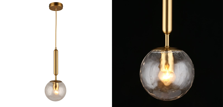 Подвесной светильник Bubble Glass с рельефным стеклом Подвесной светильник Bubble Glass с рельефным стеклом - Loft-Concept в Перми