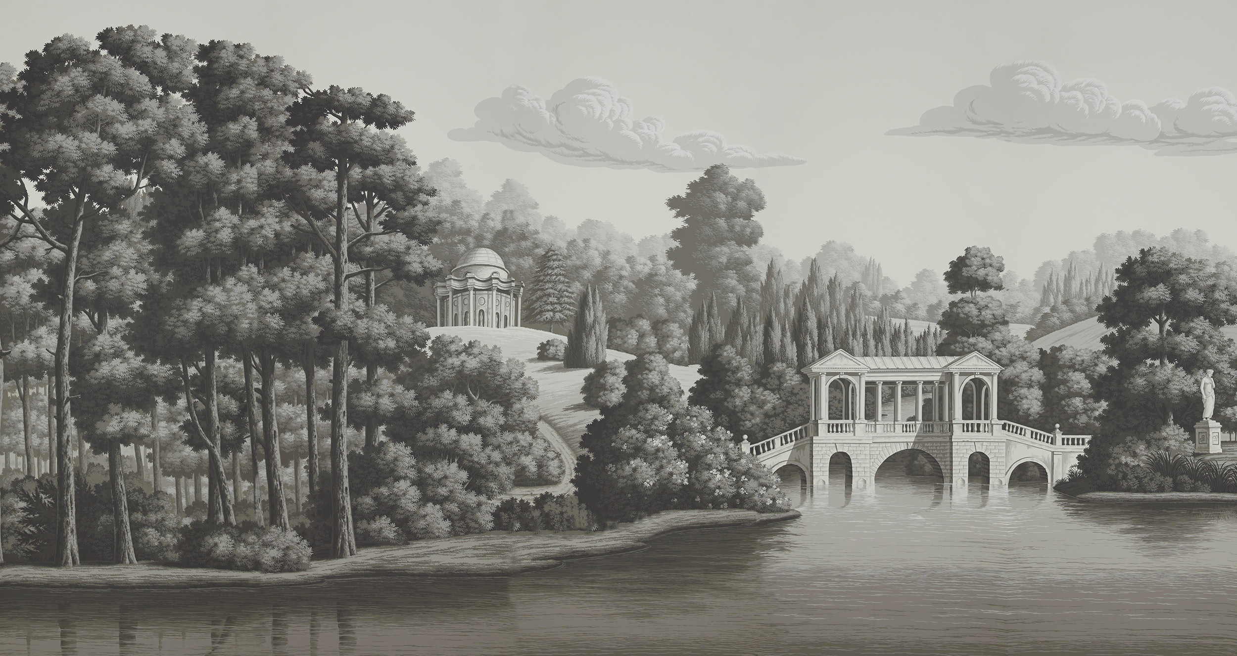 Обои ручная роспись English Landscape Eau Forte on scenic paper Обои ручная роспись English Landscape Eau Forte on scenic paper - постер Loft-Concept в Перми