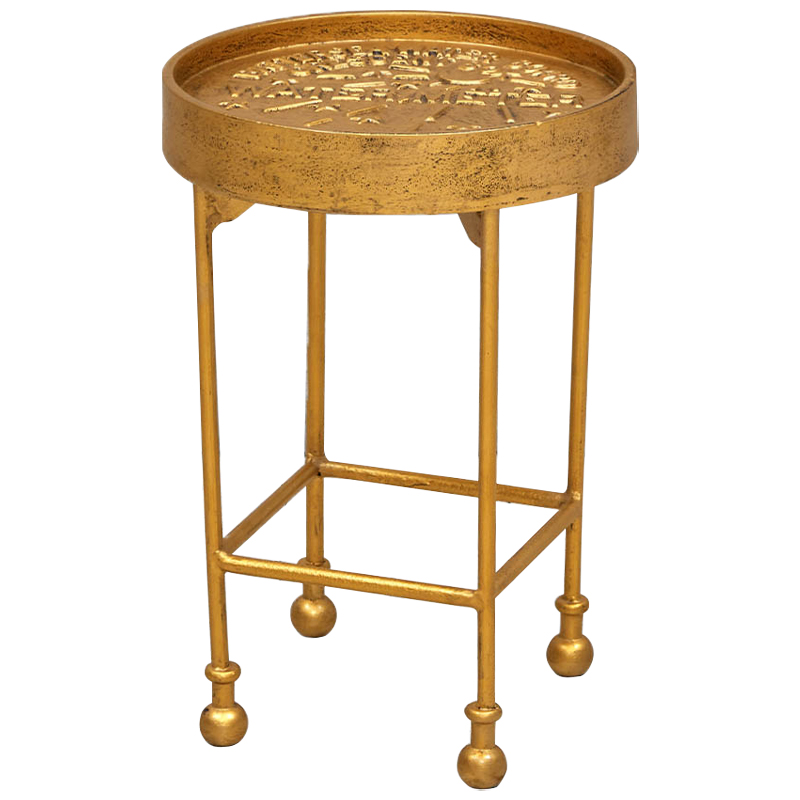 Приставной круглый столик Alain Gold Side Table Золотой в Перми | Loft Concept 