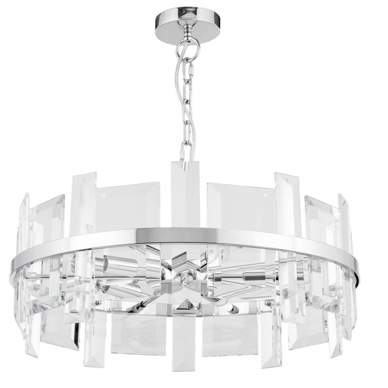 Люстра Harlow Crystal Round Chandelier chrome 5 Хром в Перми | Loft Concept 