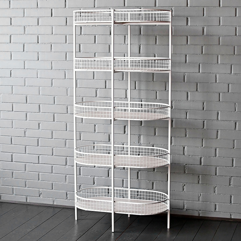 Стеллаж Roan Industrial Metal Rust Rack Белый Древесина в Перми | Loft Concept 