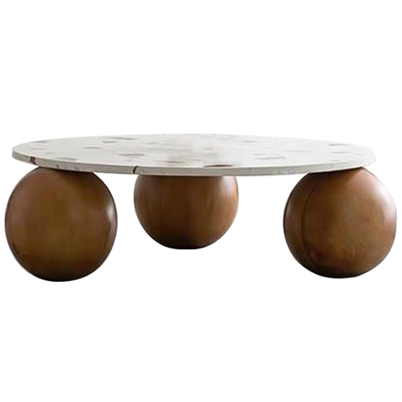 Кофейный стол Oliver Wooden Forms Coffee Table Коричневый Белый в Перми | Loft Concept 