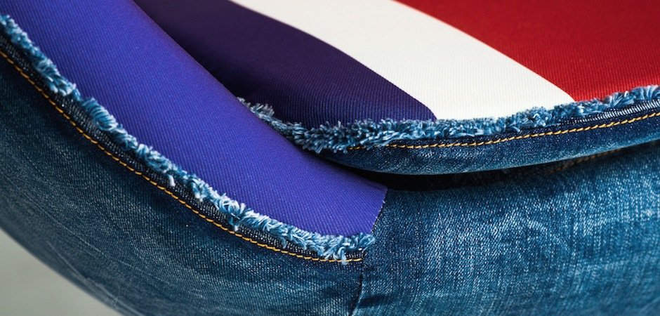 Кресло яйцо Egg Union Jack Denim Кресло яйцо Egg Union Jack Denim - Loft-Concept в Перми