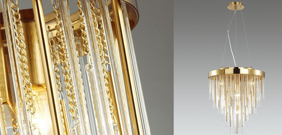 Люстра Luxury Gold & Glass Stripes Люстра Luxury Gold & Glass Stripes - Loft-Concept в Перми