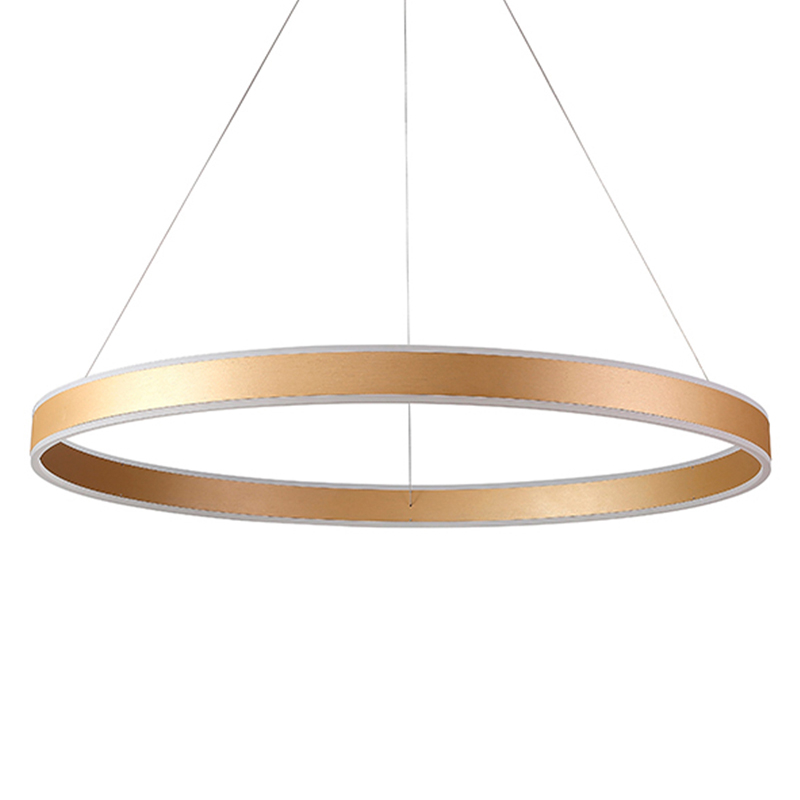 Люстра подвесная светодионая кольцевая золотого цвета Ring Horizontal Золотой Белый Люстра подвесная светодионая кольцевая золотого цвета Ring Horizontal Золотой Белый в Перми | Loft Concept