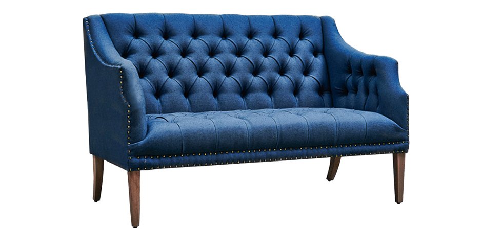 Диван Morton Capitone Sofa Диван синий лен Диван Morton Capitone Sofa Диван синий лен - Loft-Concept в Перми