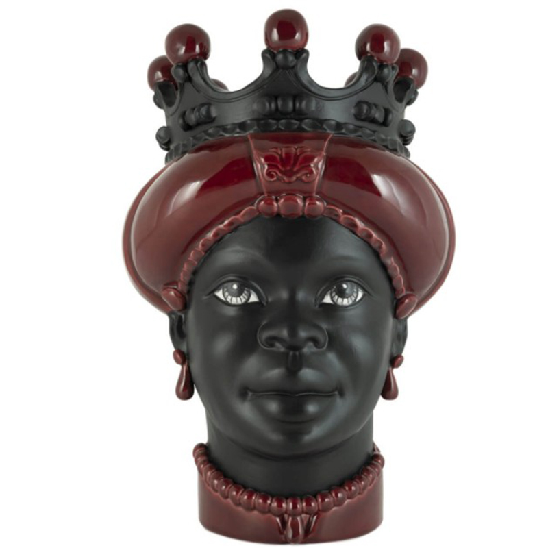 Ваза VASE MORO LADY CROWN DARK burgundy Бургундский красный Черный в Перми | Loft Concept 