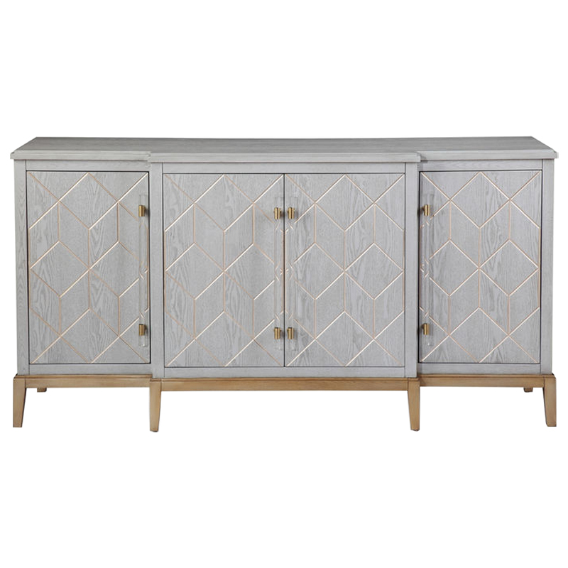 Комод Margaux Chest of Drawers Серый Латунь Прозрачный в Перми | Loft Concept 