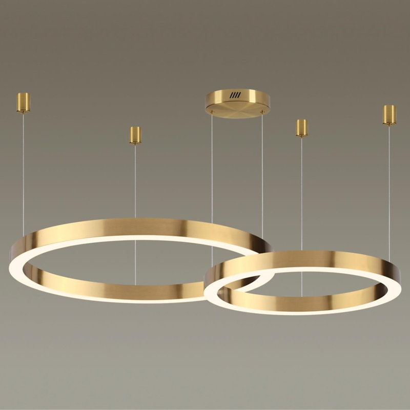 Люстра 2 Gold Ring Horizontal Золотой в Перми | Loft Concept 