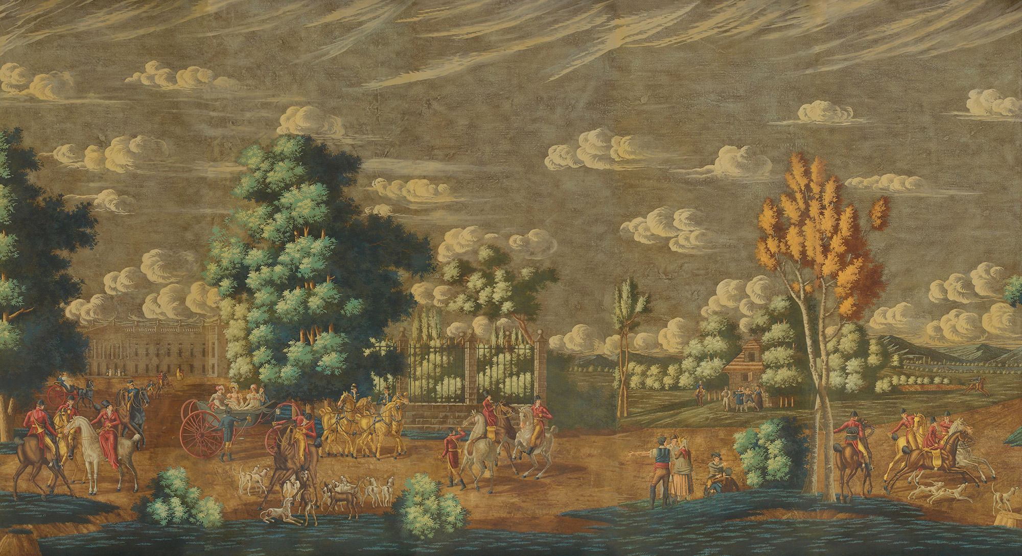 Обои ручная роспись La Chasse de Compiègne Jacquemart on antique Обои ручная роспись La Chasse de Compiègne Jacquemart on antique - постер Loft-Concept в Перми