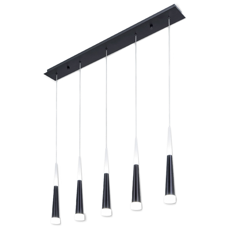 Люстра Vibia Slim Jordi Vilardell Black 5 подвесов Черный в Перми | Loft Concept 