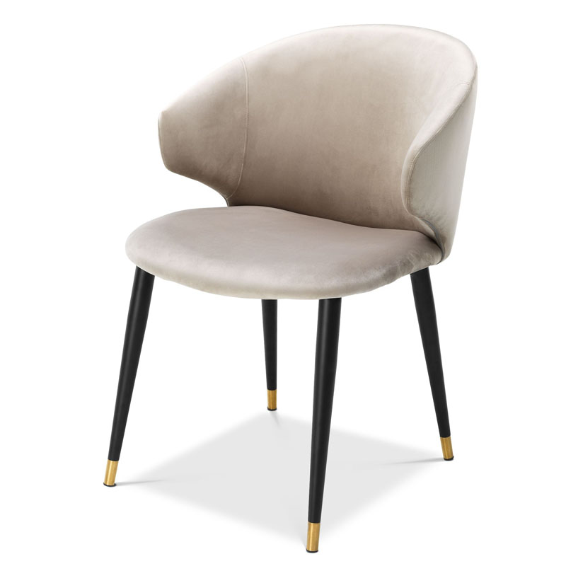 Стул Eichholtz DINING CHAIR VOLANTE beige Бежевый Черный Золотой в Перми | Loft Concept 