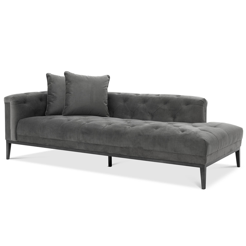 Кушетка Eichholtz Lounge Sofa Cesare Left grey Серый Темная бронза в Перми | Loft Concept 