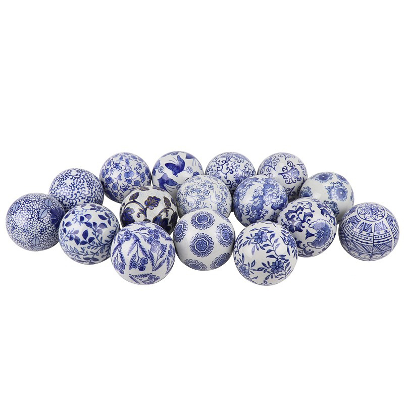 Статуэтка Oriental Blue & White Pattern Ball Белый Синий в Перми | Loft Concept 