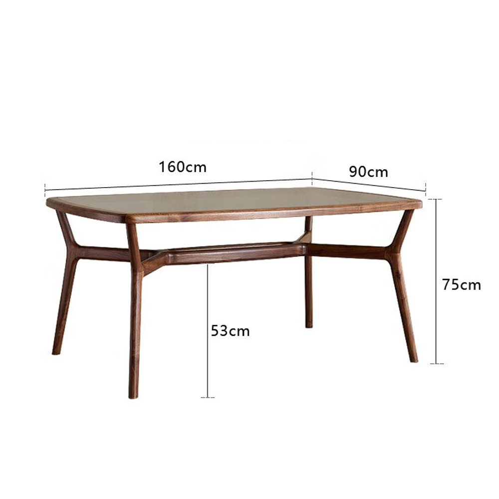 Стол обеденный с каркасом из дерева и стеклянной столешницей Walnut Dining Table Стол обеденный с каркасом из дерева и стеклянной столешницей Walnut Dining Table в Перми