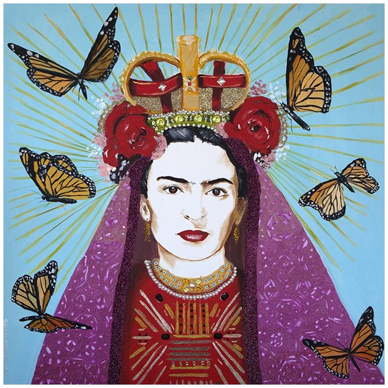 Картина Frida with roses on her head and butterflies Мульти в Перми | Loft Concept 