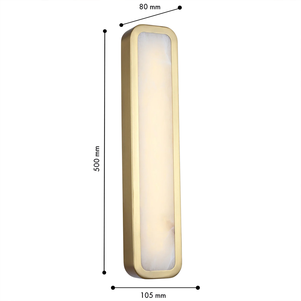 Бра в металлическом корпусе с рассеивателем из бежевого алебастра Cryptocrystalline Stone в Перми