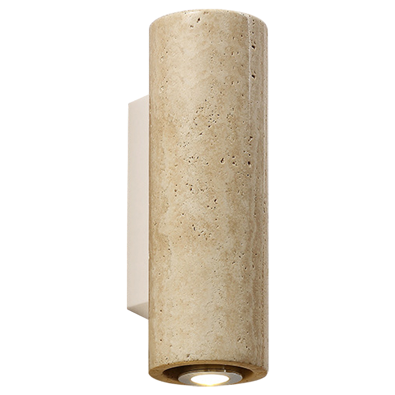 Бра Travertine Cylinder Spot Wall Lamp Бежевый Песочный Белый в Перми | Loft Concept 