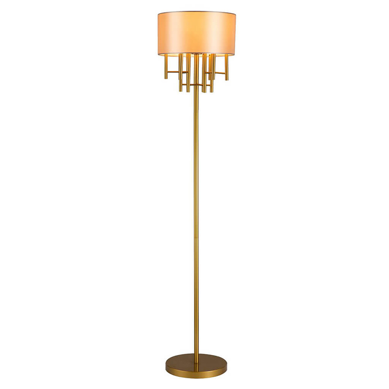 Торшер Oswell Lampshade Floor Lamp Латунь Бежевый в Перми | Loft Concept 