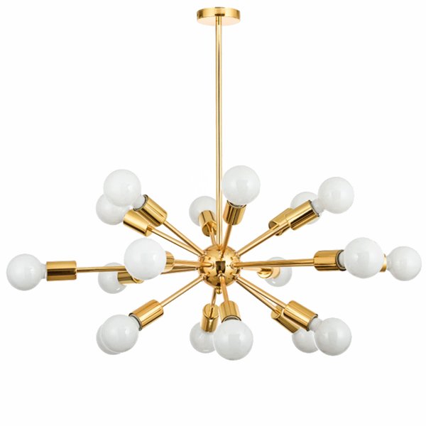 Люстра Sputnik Gold Chandelier 18 Глянцевое золото в Перми | Loft Concept 