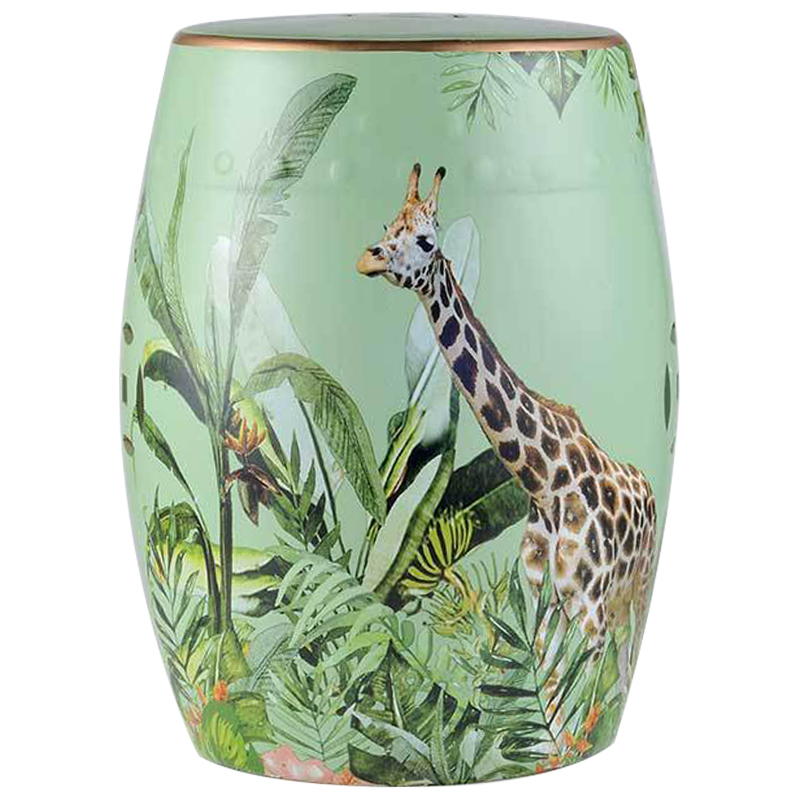 Керамический табурет Giraffe Tropical Animal Ceramic Stool Green Прозрачный зеленый Коричневый Зеленый в Перми | Loft Concept 