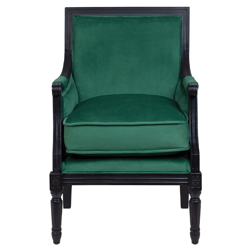 Кресло Harry Armchair black and green velour Зеленый Черный в Перми | Loft Concept 