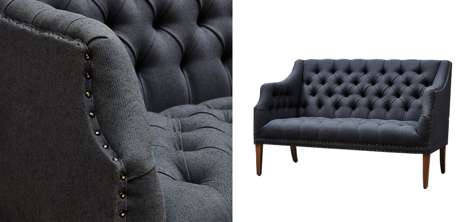 Диван Morton Capitone Sofa темно-серый лен Диван Morton Capitone Sofa темно-серый лен - Loft-Concept в Перми
