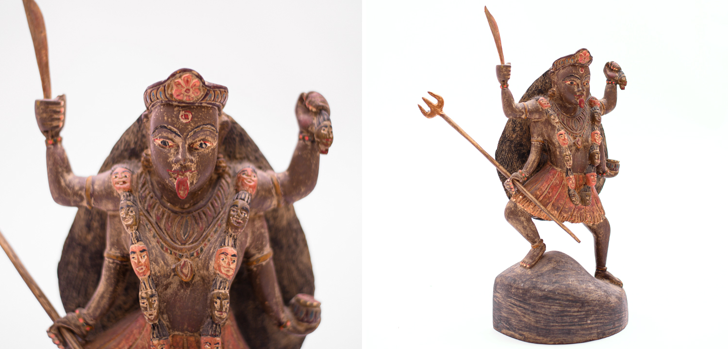 Антикварная статуэтка "Богиня Кали, охраняющая от врагов" Шри-Ланка - фото