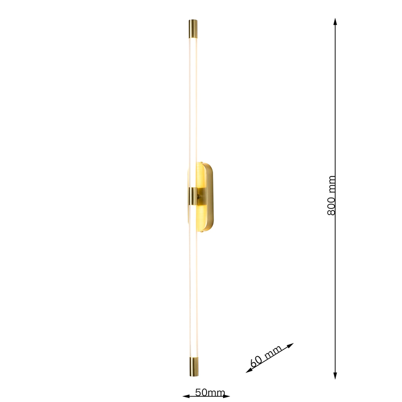 Бра Trumpet tube Double Золотое 80 см в Перми